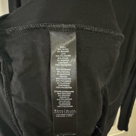 White House Black Market Long Sleeve Tee with Floral Detail - Picture 2 of 4